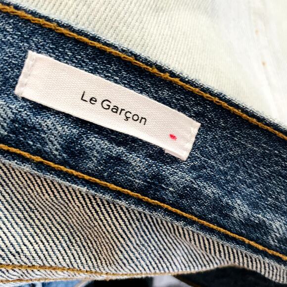 NWT Frame Le Garcon Distressed Straight Leg Mid Rise Plus Size 34 Jeans - Picture 7 of 8